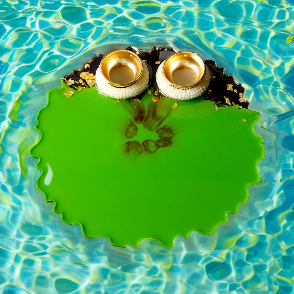 Resin Pooja Plate - Green