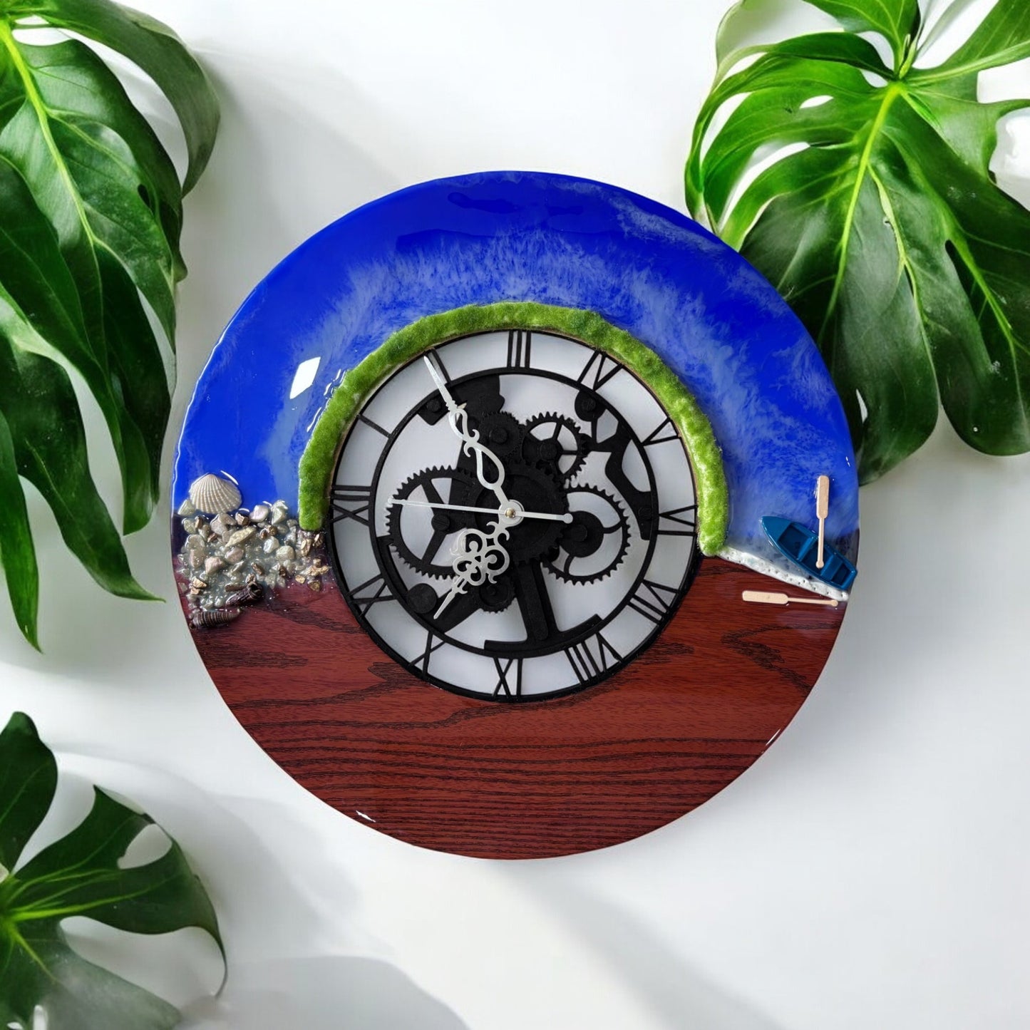 Resin Clock - Beach Wooden