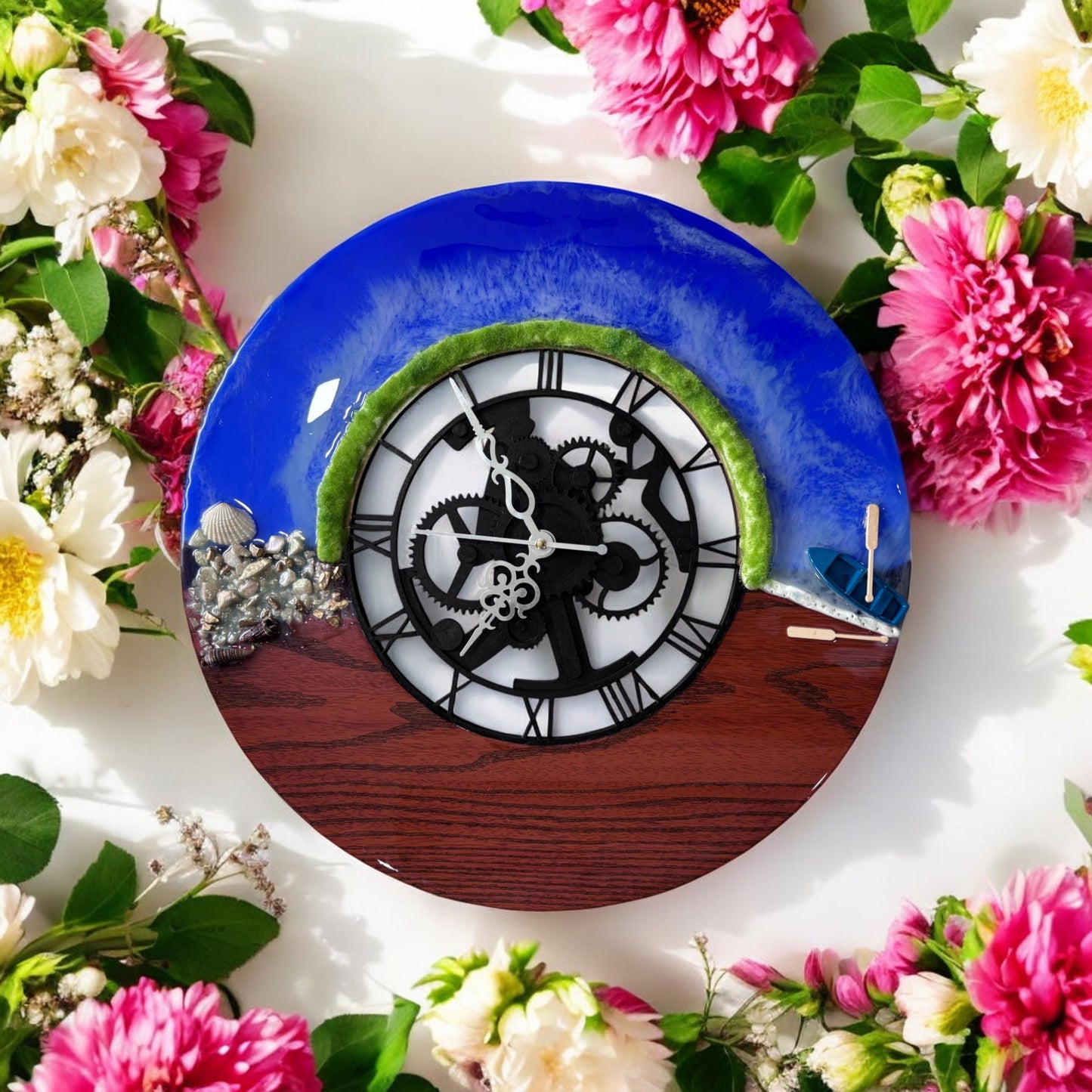 Resin Clock - Beach Wooden