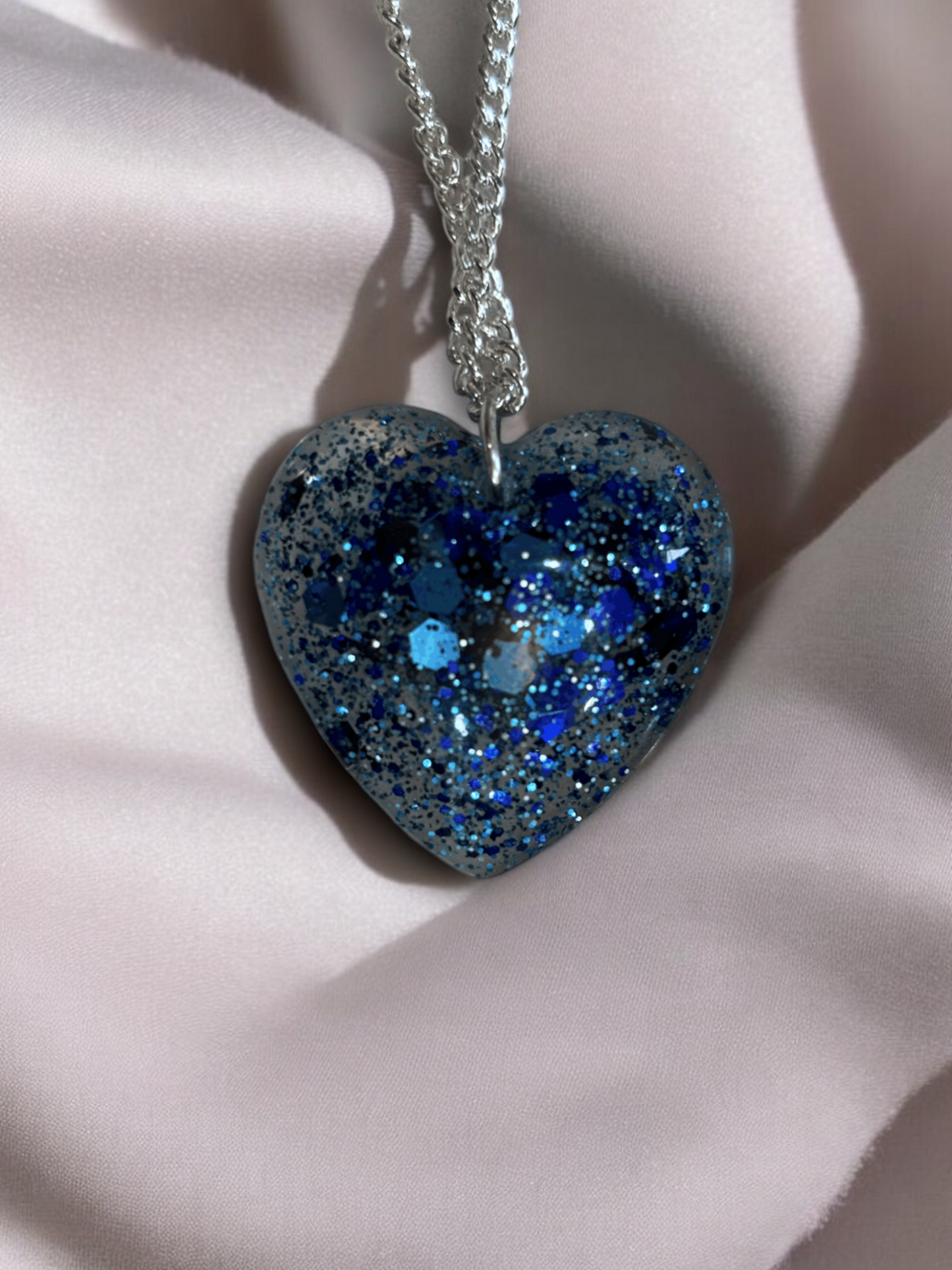 Resin Heart Pendant - Blue