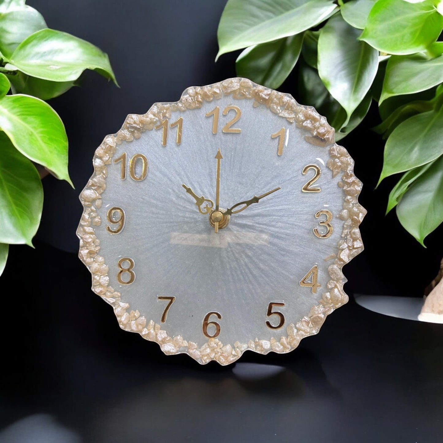 Resin Desk Clock - White