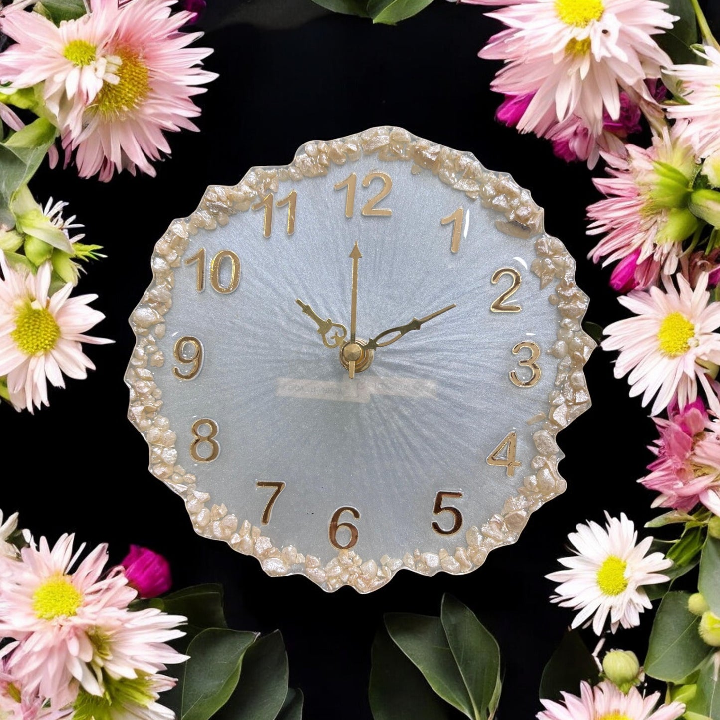 Resin Desk Clock - White