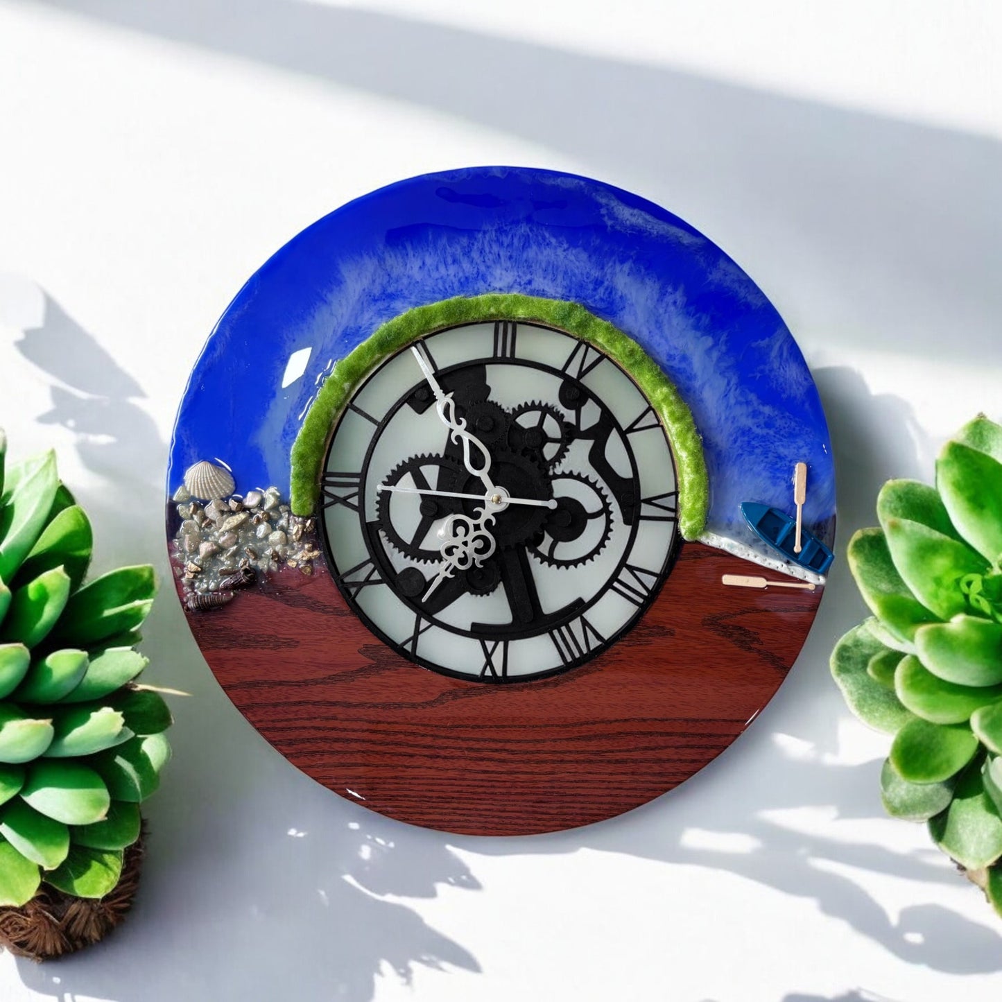 Resin Clock - Beach Wooden