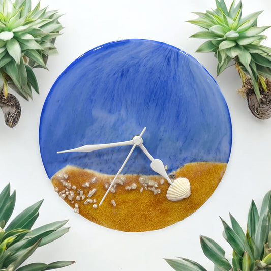 Resin Desk Clock - Blue Beach