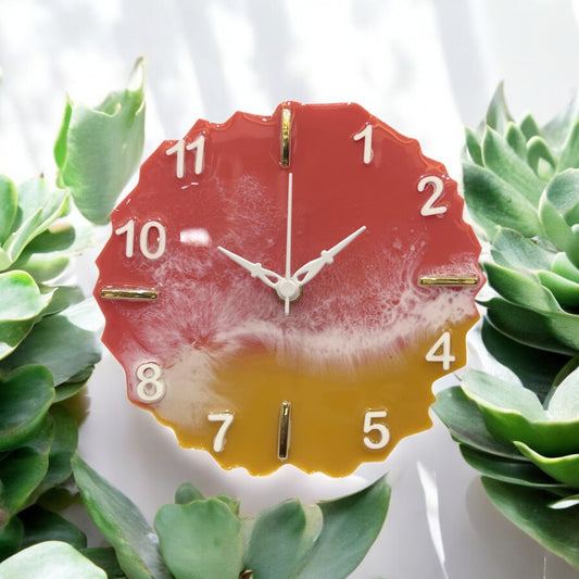 Resin Desk Clock - Red Beach