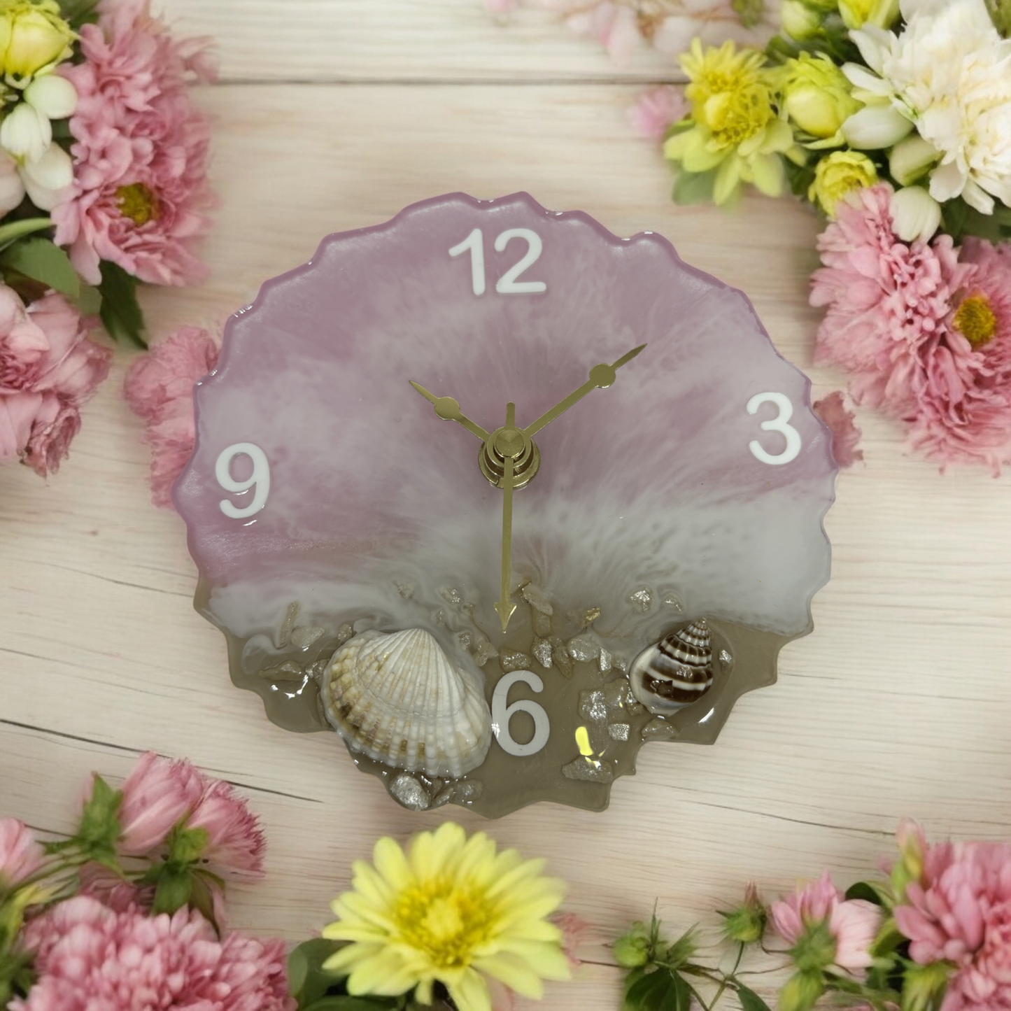 Resin Desk Clock - Pink