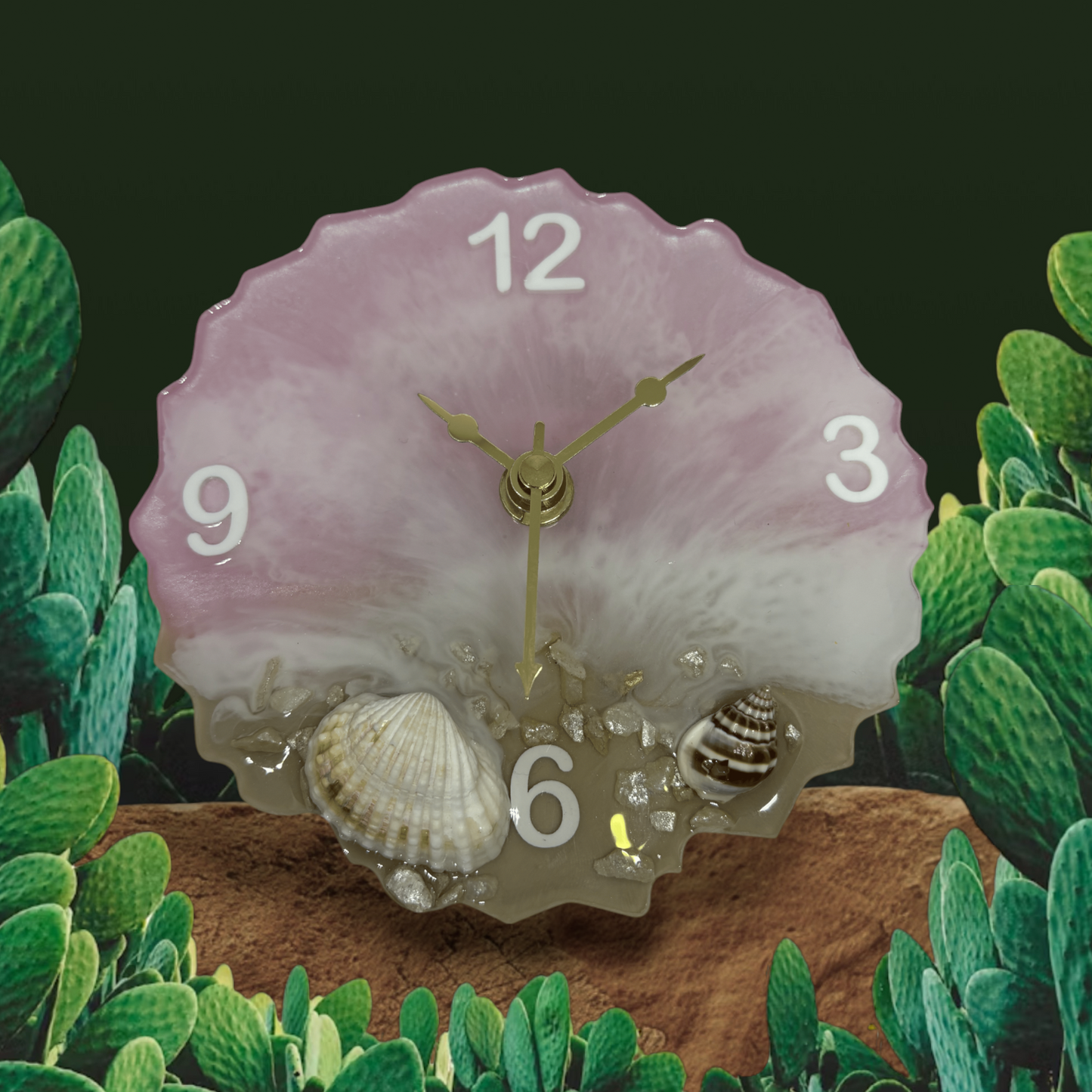 Resin Desk Clock - Pink