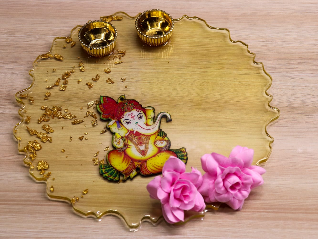 Resin Pooja Plate - Ganpati