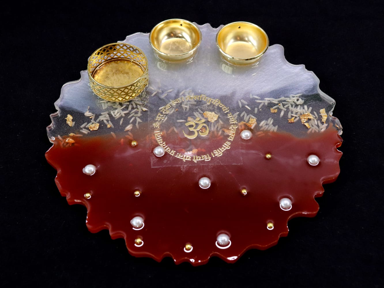 Resin Pooja Plate - Sindoor