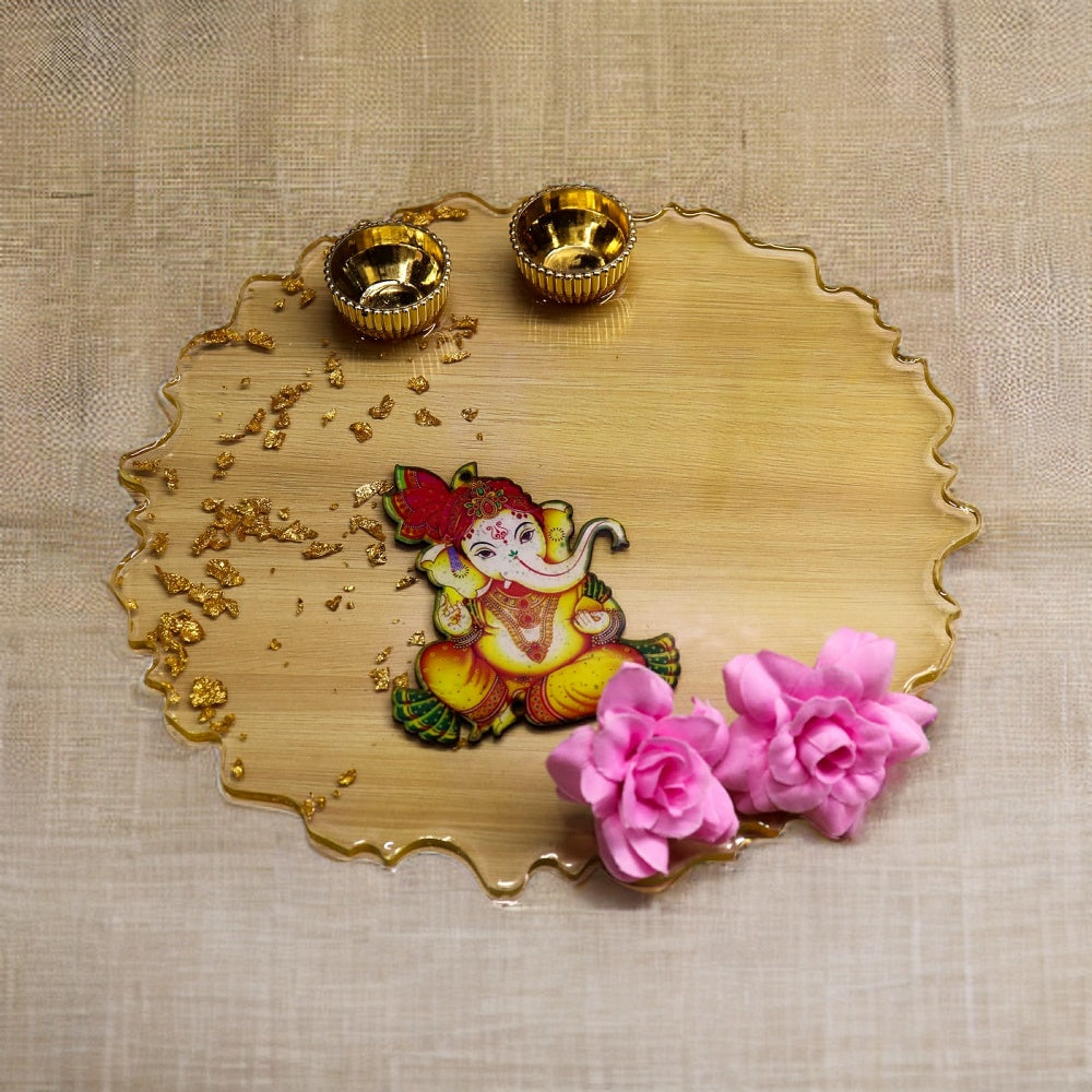 Resin Pooja Plate - Ganpati