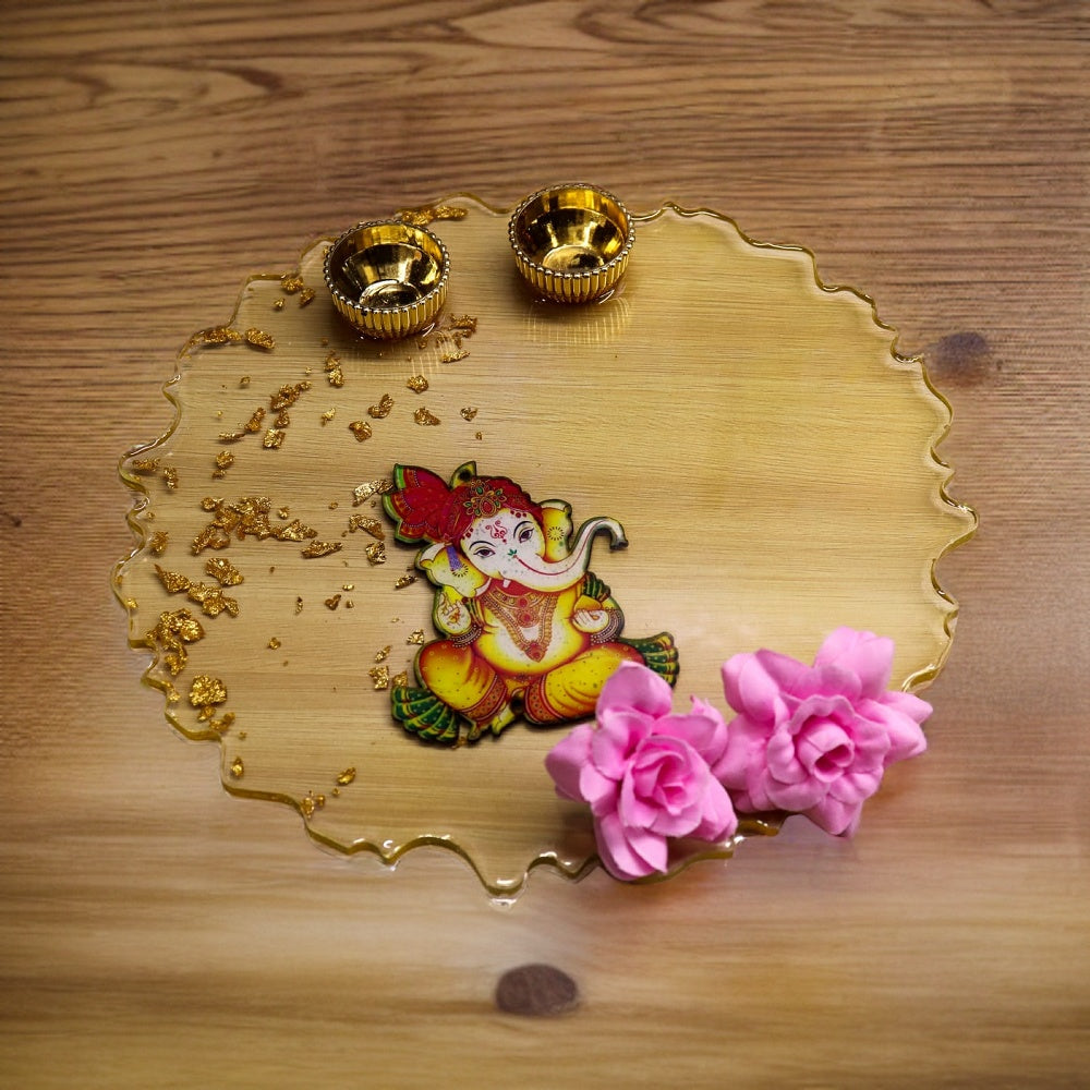 Resin Pooja Plate - Ganpati