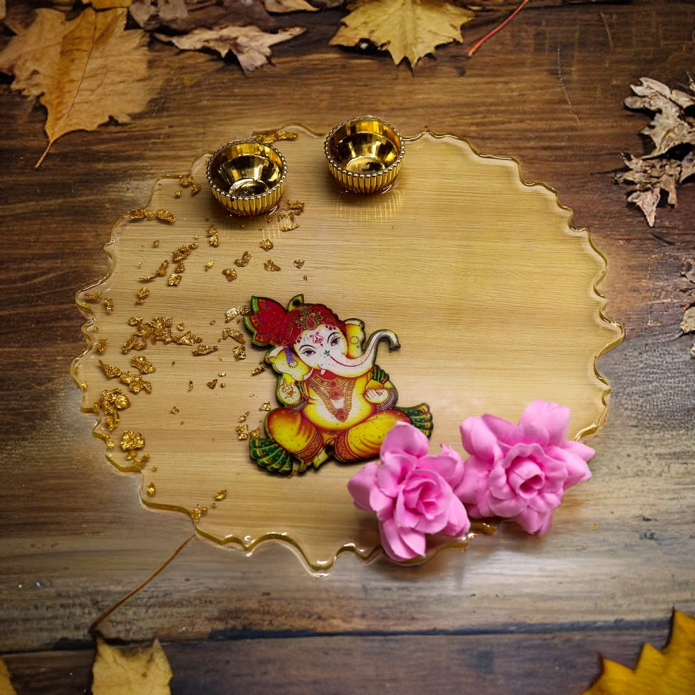 Resin Pooja Plate - Ganpati