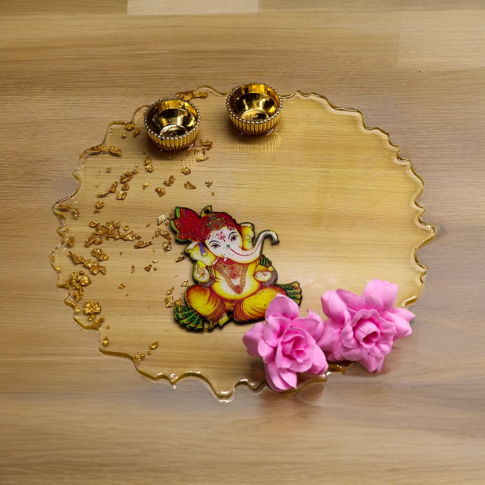 Resin Pooja Plate - Ganpati