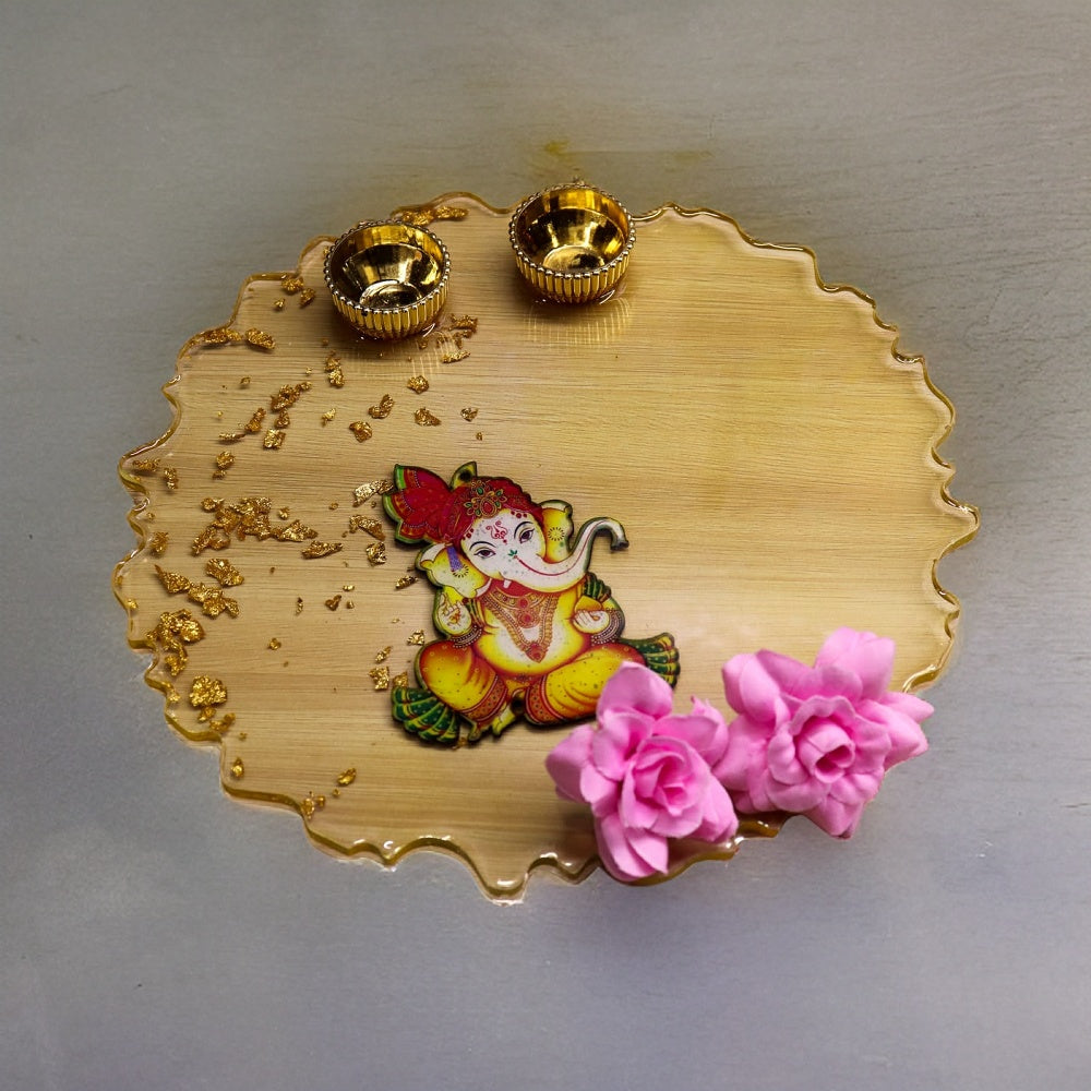 Resin Pooja Plate - Ganpati