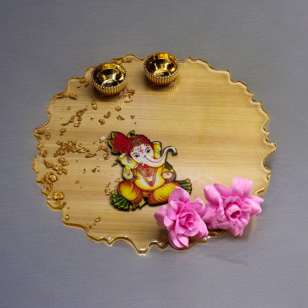 Resin Pooja Plate - Ganpati